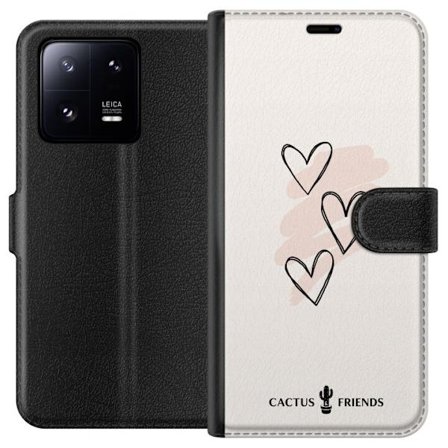 Kompatibel Tegnebogsetui til Xiaomi Xiaomi 13 Pro Cactus and Friends - Soft Romance Sketch