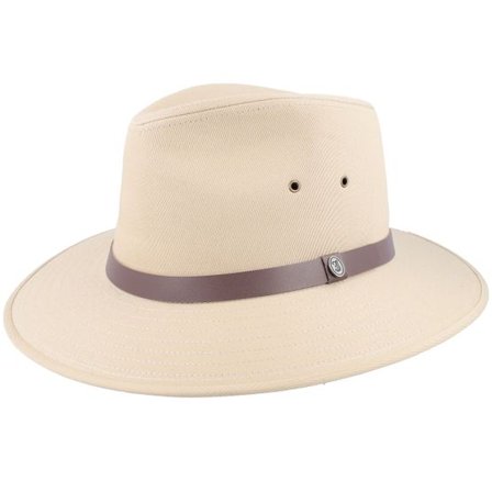 Jaxon & James - Beige fedora Hatt - Cotton Safari Khaki Fedora @ Hatstore
