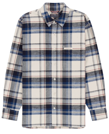 Amundsen Framheim Flannel Shirt Pattern Mens Faded Navy