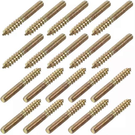 20 stk. Hængerbolt Dobbelt Hoved Bolt Selvskærende Skrue M4 M6 Gevind Dobbelt Ende 25/30/35/40/50/60mm Længde til Møbler{KDO}