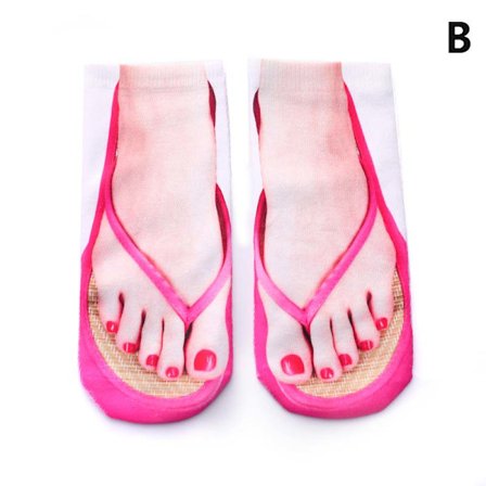 e Fodprintede 3D Sokker Til Kvinder Kawaii Lav Ankel Femme Piger