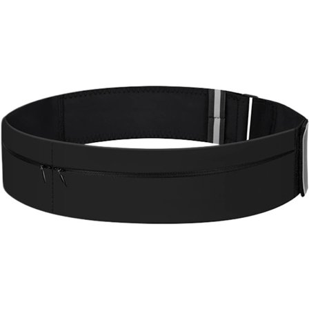 Slankt løbebælte til kvinder og mænd, taske til taljen, spidst bælte, flipbælte, vandtæt justerbar taske til taljen, sort