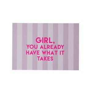 RICE A/S A5 Poster with Lavender Stripes - ́GIRL YOU ALREADY HAVE WHAT IT TAKES ́ One Size - Home accessories - One size - Purple - Junge