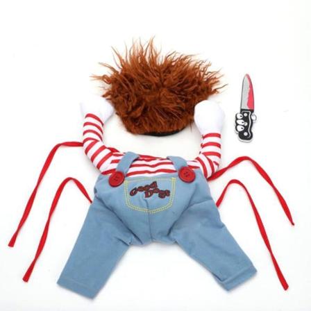 XXJJ Roliga hundkläder Semesterfest Polyester bomull hunddräkt för hundar Utsökt Halloween husdjurskostym Red M