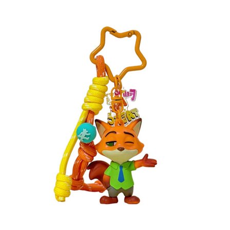 Zootopia Nick Wilde Nøglering - Sød Rævekarakter Taskevedhæng med Paracord-strop