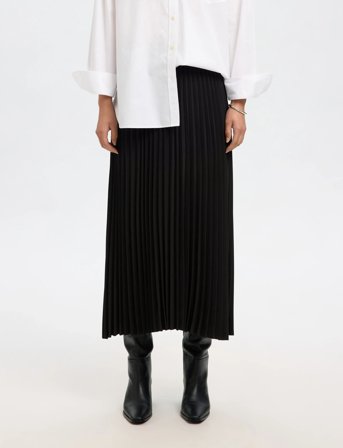 Selected Slfalexis Mw Midi Skirt B Noos - Black - 36