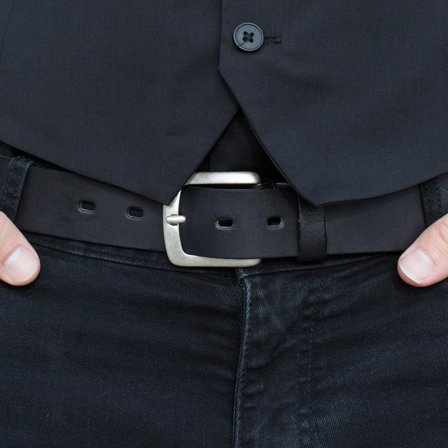 Thick Black Leather Belt for Men - Leather Belts