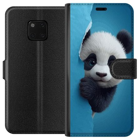 Yhteensopiva Lompakkokotelo Huawei Huawei Mate 20 Pro Söpö panda, joka kurkistaa paperin läpi pehmeässä 3D-kuvituksessa