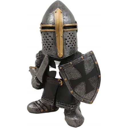 Keskiaikainen ritarin haarniska hartsi goottilainen patsas hauska sotilaallinen koriste ulkona