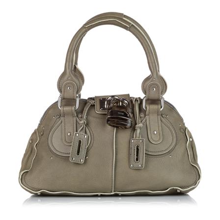 Chloé Pre-owned, Paddington Leather Handbag Grijs, Dames, Maat:ONE Size