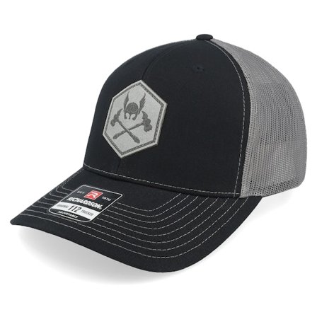 Vikings - Black trucker Czapka Z Daszkiem - Hammers And Helmet Cross Black/Charcoal Trucker @ Hatstore