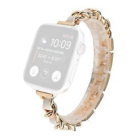 Smart klockarmband i rostfritt stål kompatibelt med Apple Watch Ultra 49mm / Ultra 2 49mm / Series 9 45mm / SE (2023) 44mm (Vitguld)