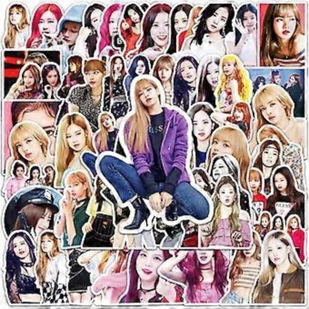 50 stk Blackpink Kpop Stickers til Laptop, Bil, Scrapbog, Telefon, Skateboard, Vandflaske - Seje Trendy Stickers i Vinyl, Vandtætte og Æstetiske