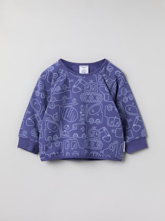 Polarn O. Pyret - Sweatshirt with car print - 62 - Childrenswear - blue