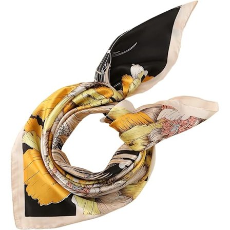 Kvinners Hodeskjerf Kvadratisk Trykt Halstørkle Sateng Silkeskjerf Skjerf