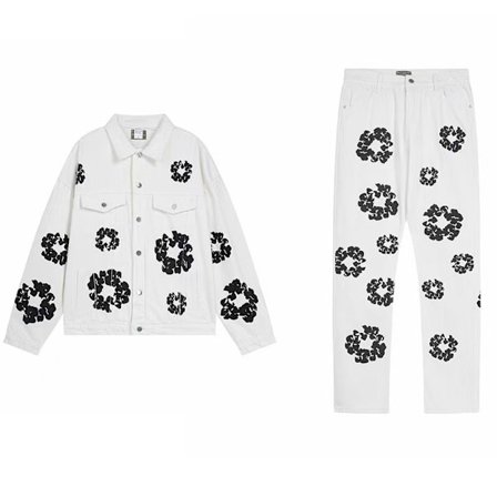 Denim Tears Denimsett, Jakke + Bukser, Hvit - Størrelse M