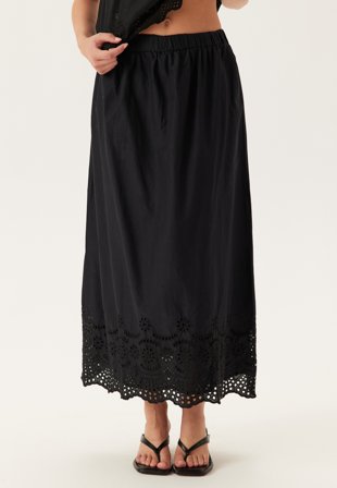 ONLY Onllou Life Emb Long Skirt Black Vaatteet