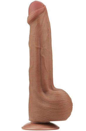 Lovetoy Sliding Skin Dual Layer Dildo Brown 29 cm XL dildo
