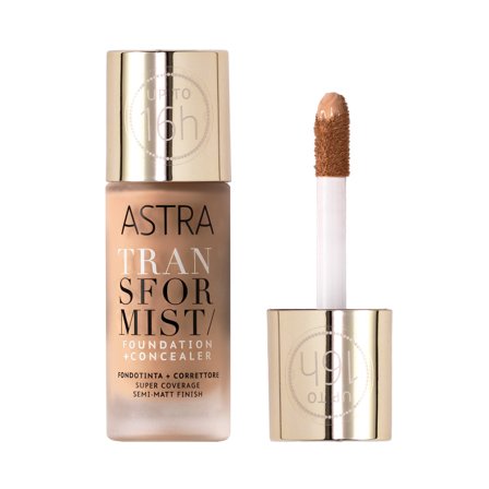 ASTRA MAKEUP TRANSFORMIST FOUNDATION + CONCEALER 004W - GINGER 18ml - Fondotinta liquido
