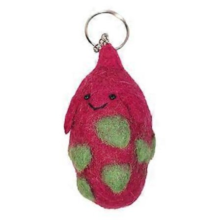 Fashionabel Filt Hänge Väska Berlock 3D Fruktform Nyckelring Unik Modeaccessoar Nyckelring för Daglig Användning