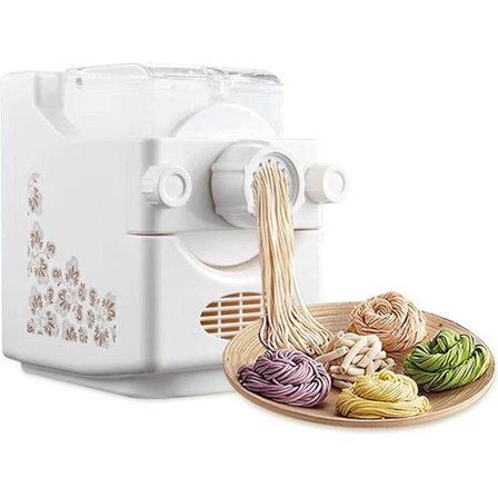 Sähköinen pastakone, automaattinen pasta- ja nuudelikone 9 eri muodolla, pastakone tuoreen pastan valmistukseen, valkoinen