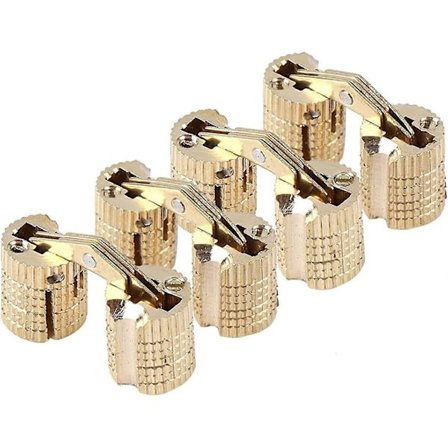 4 stk. Tønnehengsler Kobber Messing Skap Skjulte Messing Hengsler 8mm 180 Åpningsvinkel