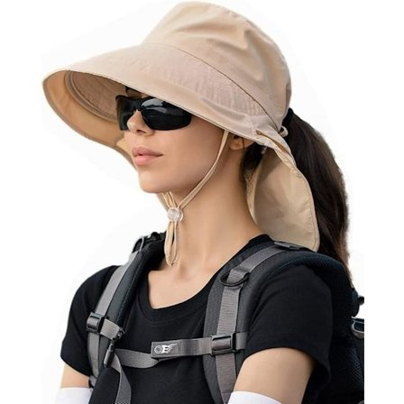 Fiskarhatt med bred brätte för damer - Sol- och UV-skydd - Vikbar damhatt med bred brätte