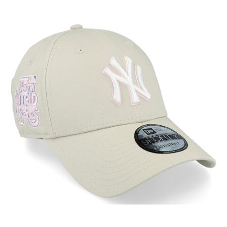 New Era - MLB Beige adjustable Cappellino - New York Yankees World Series Patch 9FORTY Stone Adjustable @ Hatstore