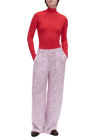 Marimekko Oanet Piirto Unikko Byxor Dam Rosa M