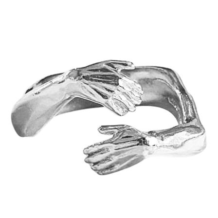 Klemring Justerbar Åpen Ende 2 Farger Justerbare Finger Smykker For Par Silver