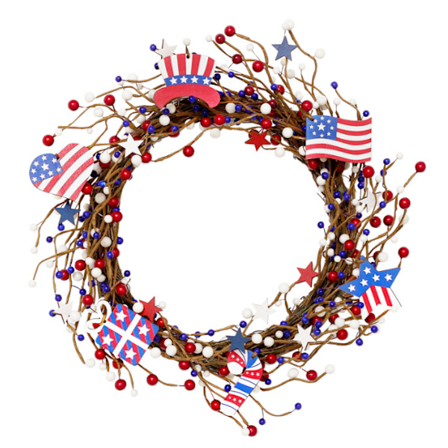 Americana Flag Krans Star Berry Wreath
