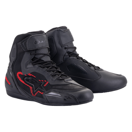 Kengät Alpinestars Faster-3 Rideknit Musta/Tummanharmaa/Kirkkaanpunainen 38