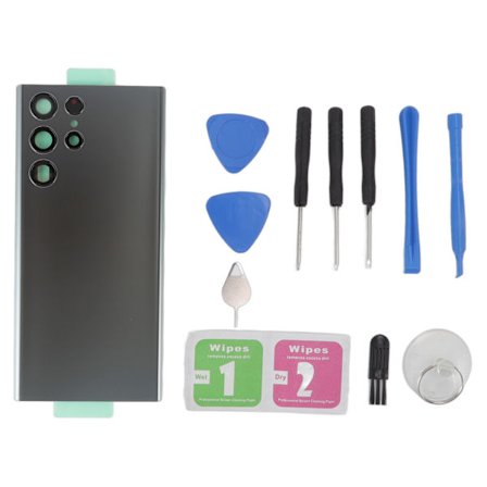 Samsung Galaxy S22 Ultra 5G Takakansi Vaihto Takalasi Akun Kansi Kotelo S908U S908F Hopeanharmaa