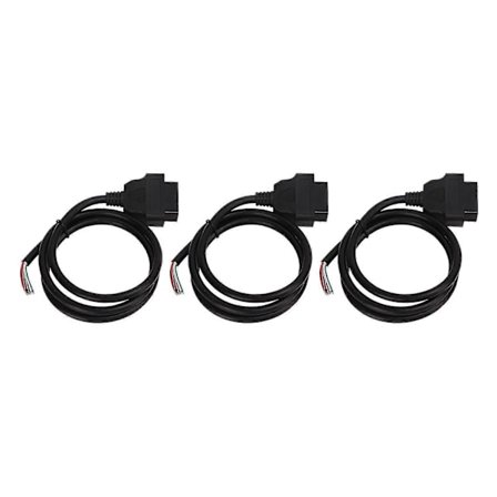 3 stk. 100 cm OBD2 16-pin adapterkabel hun til farvet blank ledning OBD-ledning stik