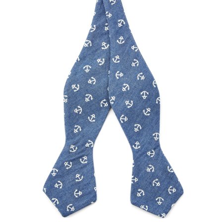 Blue Anchor Self-Tie Bow Tie for Men - Self-tie bow ties