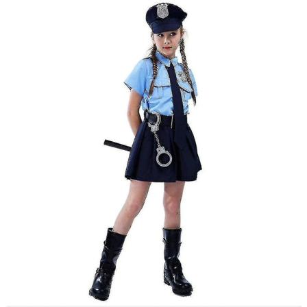 Jentekostyme for barn - Politiuniform, En-delt, Fint 7-8 Years