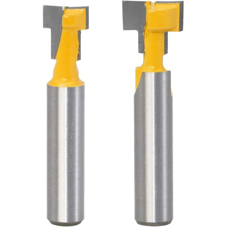 2PCS 8mm Shank T-spor fresesett treskjæring T-spor trebearbeiding T-spor fresesett for 9.52mm a