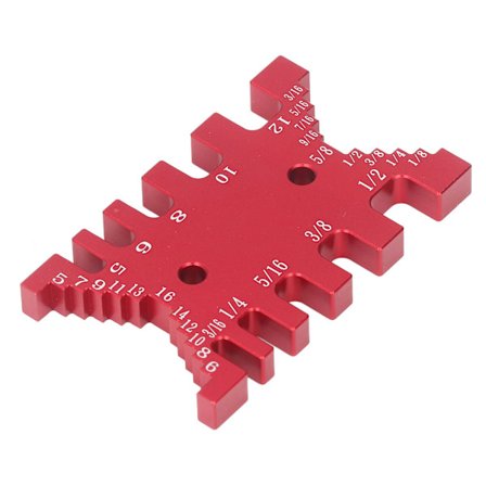 Röd Aluminium Sinkfog Mall Tappmätare med Metrisk Imperial Skala Träbearbetningsverktyg