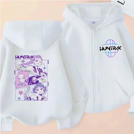 Y2k Genser med glidelås Kpop Demon Hunters Hettejakke Kåpe Barneklær Jente Gutt Genser Glidelås Hette Baby Casual Topp