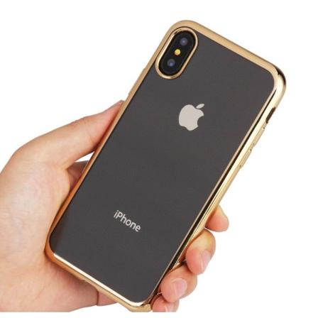 iPhone X - Exklusivt Praktiskt Silikonskal Från HUTECH Guld