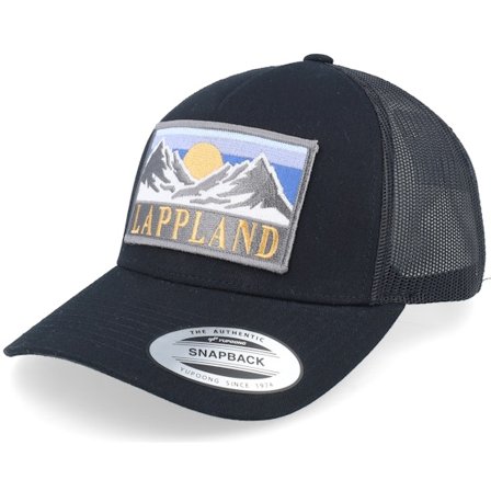 Wild Spirit - Noir trucker Casquette - Swedish Lappland Landscape Black A-Frame Trucker @ Hatstore