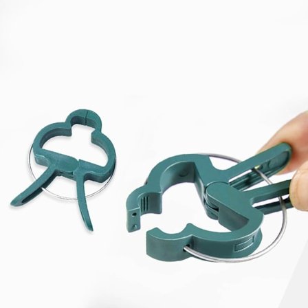 50 grønne klemmer - Hjelper klatreplanter med å klatre på spiral- eller bambusstenger - Klemmer for hagearbeid og grønnsakshager
