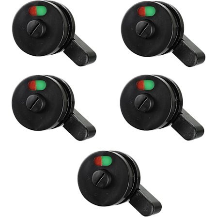 Dør lås med opptatt/ledig indikator for toalett, 5-pakning