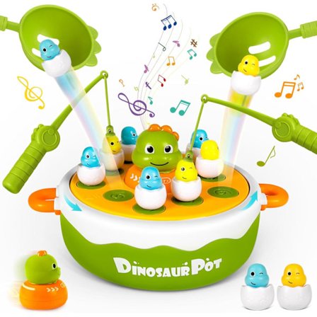 Et 3D pop-up dinosaur brettspill, et 4-i-1 magnetisk fiskespillsett og et dinosaurkirurgispill som passer for barn fra 3 år og oppover.