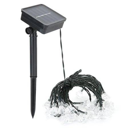 6,5 m 30 LED-timantti muotoinen vedenpitävä aurinkokenno LED-valosarja keijuvalot ulkoilma puutarhajuhla koristeluun