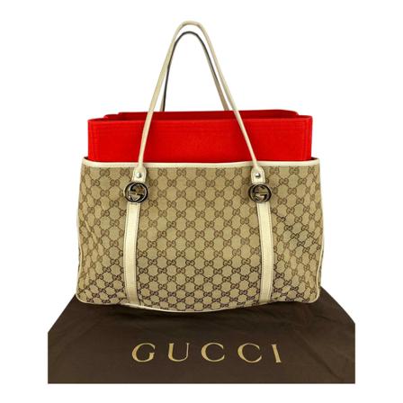 Gucci Vintage, Pre-owned Bag Monogram Large Gg Twins Tote W/organizing Insert B311 Bruin, Dames, Maat:ONE Size