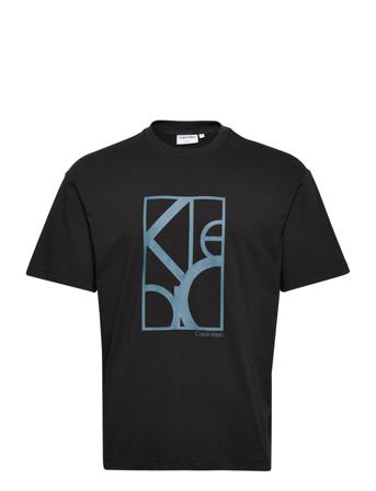 Abstract Logo Comfort T-Shirt T-shirts Short-sleeved Svart Calvin Klein