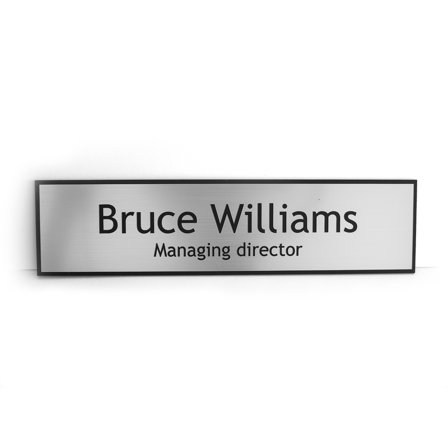 Office door sign - Customizable - Engraved plastic - 200x50mm - signomatic.com.au
