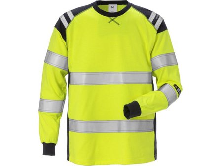 FRISTADS T-Shirt Flam Kl 3 Gul/Marin XL - Lyreco - Arbetskläder - Arbetströjor - Flamskyddströjor