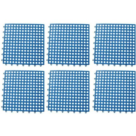 6 kappaletta liukuesteellisiä PVC-liitoskylpyhuoneen wc-keittiön liukuestemattoa wc-matto lattiamatto 30X30CM tummansininen